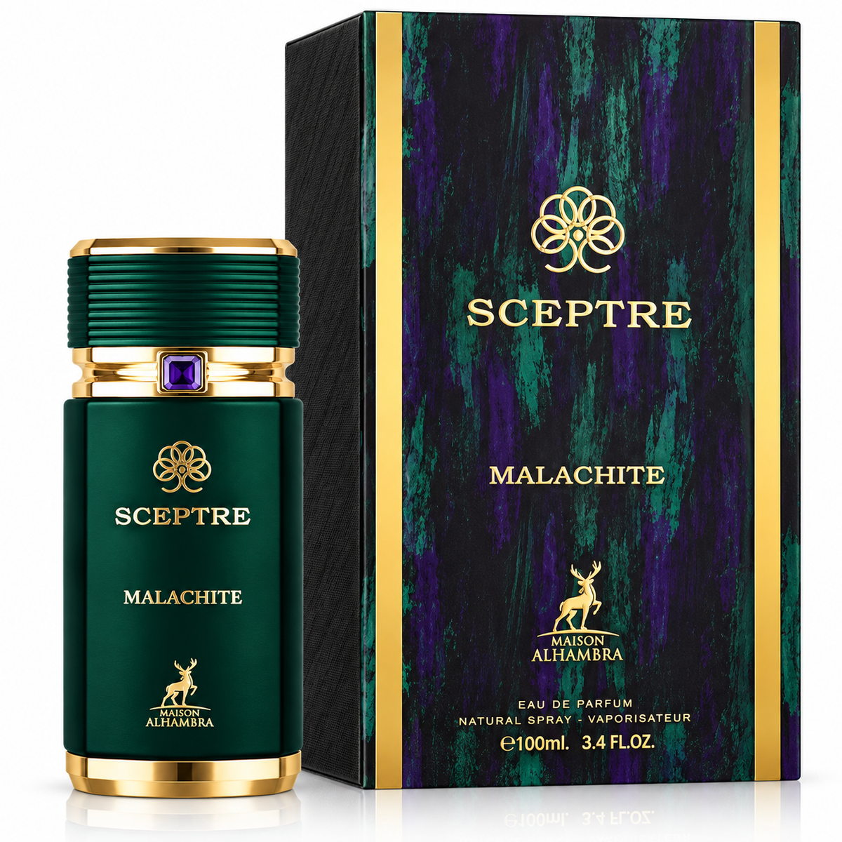 Maison Alhambra Sceptre Malachite Eau de Parfum Spray for Unisex – 3.40 Ounce / 100 ml