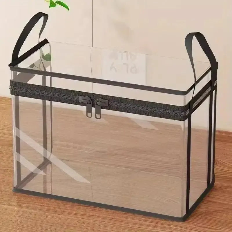 Large Clear Storage Box with Hinged Lid – Heavy-Duty High Capacity Organizer